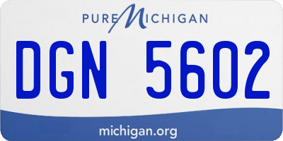 MI license plate DGN5602