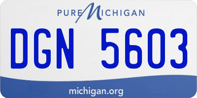 MI license plate DGN5603