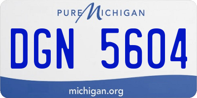 MI license plate DGN5604