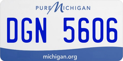 MI license plate DGN5606