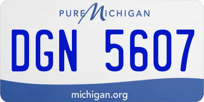 MI license plate DGN5607