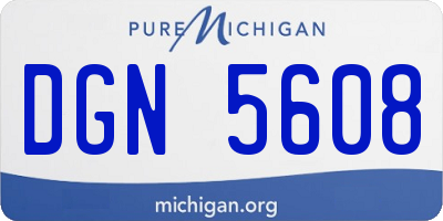 MI license plate DGN5608
