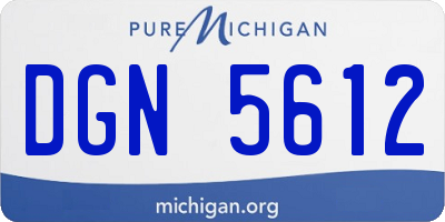 MI license plate DGN5612