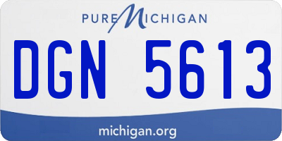 MI license plate DGN5613