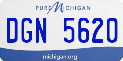 MI license plate DGN5620