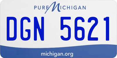 MI license plate DGN5621