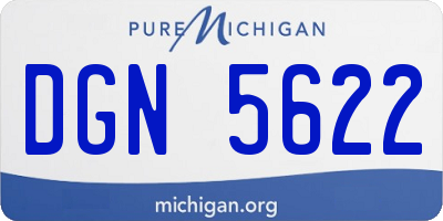 MI license plate DGN5622