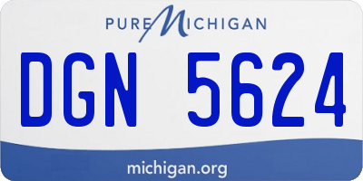 MI license plate DGN5624