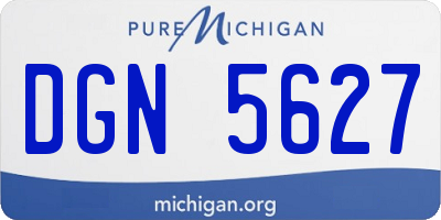 MI license plate DGN5627