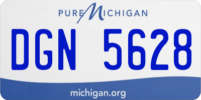 MI license plate DGN5628