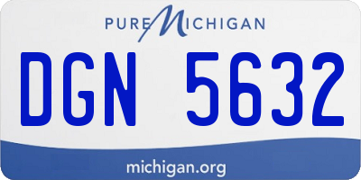 MI license plate DGN5632