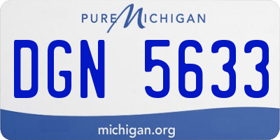 MI license plate DGN5633