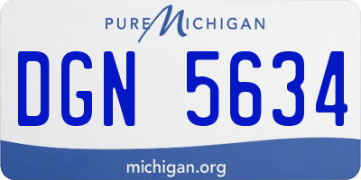 MI license plate DGN5634
