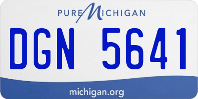 MI license plate DGN5641