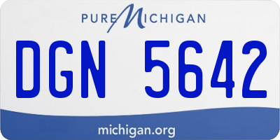MI license plate DGN5642