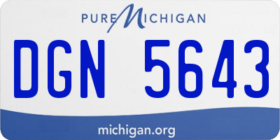 MI license plate DGN5643