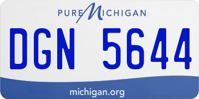 MI license plate DGN5644