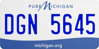 MI license plate DGN5645