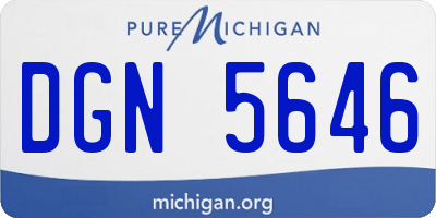 MI license plate DGN5646