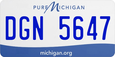 MI license plate DGN5647