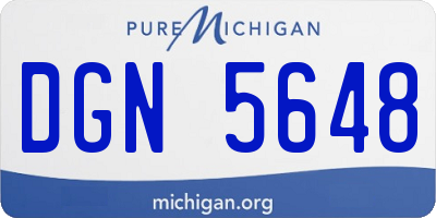 MI license plate DGN5648