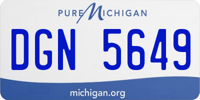 MI license plate DGN5649
