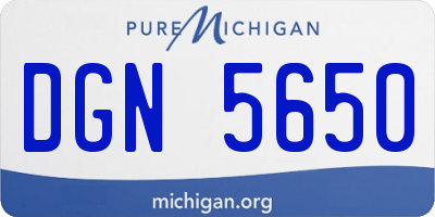 MI license plate DGN5650
