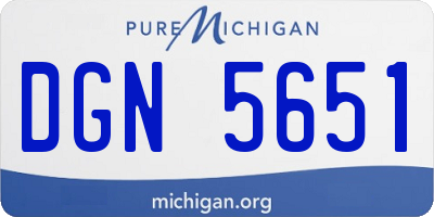 MI license plate DGN5651