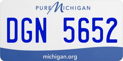MI license plate DGN5652