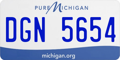 MI license plate DGN5654