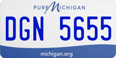 MI license plate DGN5655