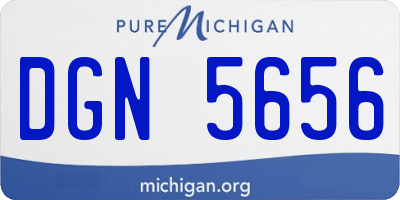 MI license plate DGN5656