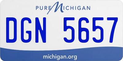 MI license plate DGN5657