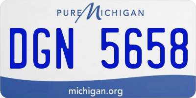 MI license plate DGN5658