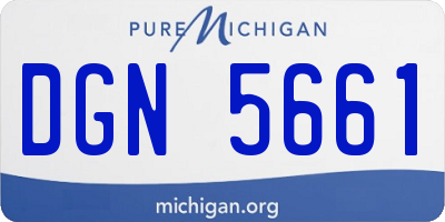 MI license plate DGN5661