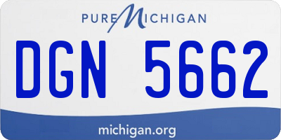 MI license plate DGN5662