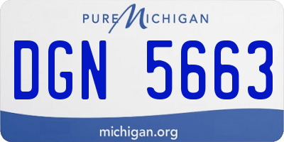 MI license plate DGN5663