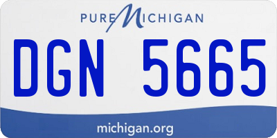 MI license plate DGN5665