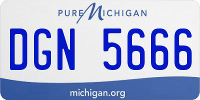 MI license plate DGN5666