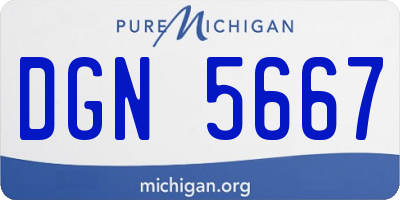 MI license plate DGN5667
