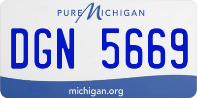 MI license plate DGN5669