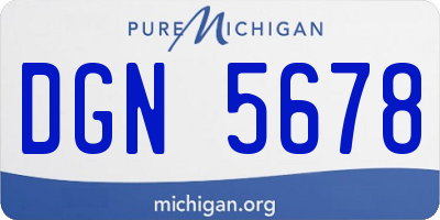 MI license plate DGN5678