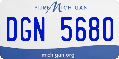 MI license plate DGN5680
