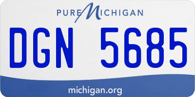 MI license plate DGN5685