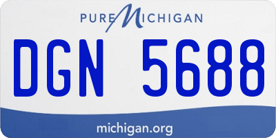 MI license plate DGN5688