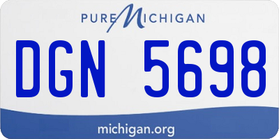 MI license plate DGN5698