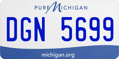 MI license plate DGN5699