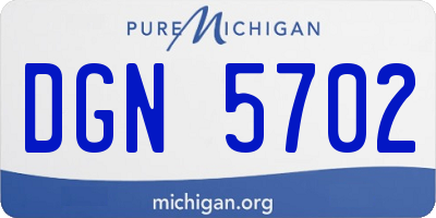 MI license plate DGN5702