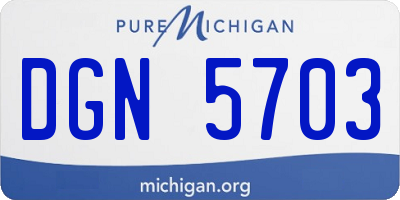MI license plate DGN5703