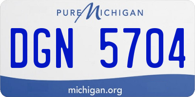 MI license plate DGN5704